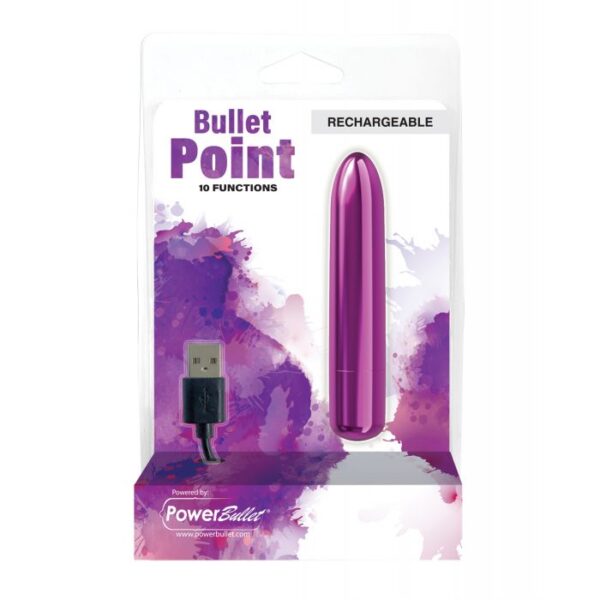 Bullet Point Rechargeable Bullet - 10 Functions Purple