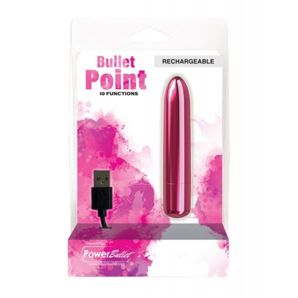 Bullet Point Rechargeable Bullet - 10 Functions Pink